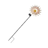 VICASKY 1Stück Dekoratives Solar Projektionslicht Eisen Retro Hohl Design Gartenlaterne Für Innenhof Dekoration Goldene Sonnenprojektion Und Energieeffizient