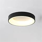 QTYQWC LED Deckenleuchte dimmbare Heimlampe für Wohnzimmer Schlafzimmerstudium Balkon Restaurant Innenrunde dekorative Beleuchtung 1PCs (schwarz, warmes weißes Nr. RC_60 cm)
