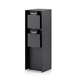 Gartensteckdosensäule mit 2 Steckdosen, max. 3680W, IP44, Aluminium Außensteckerdose, für den Außenbereich - eckig schwarz