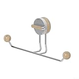 Wandmontierter Saugnapf Handtuchhalter mit Edelstahlstange für Bad und Küche, rostfreier Handtuchhalter, platzsparende und einfache Befestigung (Beige)