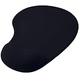 OcioDual Mauspad mit gelkissen Handgelenkauflage, Ergonomische Mousepad mit Handauflage, Mauspad Schwarz Mouse Pad Weicher Stoff mit Rutschfester Gummibasis für Laser und Optische Mäuse