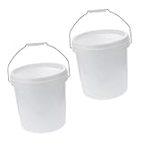 HEALLILY 2 Stück Kunststofffass handhaben Trageeimer Angeleimer Korb groß Farbeimer bevorzugen Behälter Farbeimer zum Lackieren handgehaltener Eimer Kunst Eimer Lackiereimer Plastik Weiß