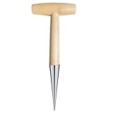 Ergonomischer T-förmiger Gartenpflanzer für müheloses Säen und Düngen mit komfortablem Griff (Beige, 11.5X28cm)