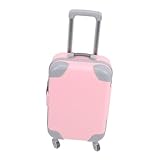 SUPVOX Miniaturgepäck Puppenzubehör Koffer Puppenhausgepäck Kleiner Koffer Miniaturmodell Puppenreisekoffer Puppenhaus Einrichtung Kleiner Gepäck Fall Deko Rosa Abs Material