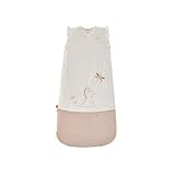 NOUKIE'S - Winterschlafsack, 6-36 Monate (90-110 cm), Tog 2 bis 3,5 cm, Reißverschluss, Polyester/Baumwolle, Weiß & Rosa