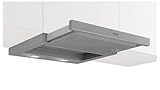 Bosch DFL063W57 Serie 2 Flachschirmhaube, 60 cm, kraftvolle Abluftleistung, LED-Beleuchtung, leiser Betrieb, spülmaschinengeeignete Fettfilter, individuell anpassbar, Silber