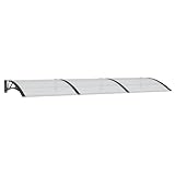 vidaXL Türvordach, Vordach für Haustür 300x100cm, Haustür Überdachung Haustürvordach, Pultvordach Haustürdach Pultbogenvordach, Schwarz Polycarbonat