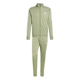 adidas SPORTSWEAR BASIC 3S TRICOT TRACKSUIT, Herren Trainingsanzug, tent green/off white,