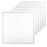 LUXULA 6x LED Panel 62x62cm Rasterleuchte - 36W 3600lm - 4000K Neutralweiß - flimmerfrei - mit Netzteil 230V - LED Deckenleuchte für Rasterdecke - Einlegeleuchte Büroleuchte Gewerbe