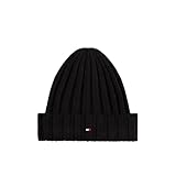 Tommy Hilfiger Unisex Kinder Small Flag Au0Au01526 Beanie, Black (Black), S