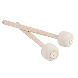 Trommelschlägel, 2 Stück Wollschlägel Hammer mit Holzstab und Wollfilzkopf Holzgriff Zubehör für Schlaginstrumente Trommelstock mit Holzspitze Trommelstöcke aus Schaumstoff