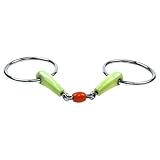 12,7 cm Edelstahl-Pferdegebiss mit Apfelduft, orangefarbener Gummi-Mitte, Doppelringe für das Training