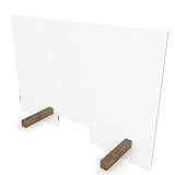 nattmann PLEXIGLAS® Spuckschutz NATURE mit Durchreiche Trennwand Thekenaufsatz (70x50cm (BxH), Standfüße: PLEXIGLAS® klar)