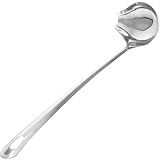 Lurrose 1 Stück Saucenlöffel aus Edelstahl Silberner Soßenlöffel mit Schmaler Tülle Spülmaschinenfestes Küchenbesteck für Präzises Soßengießen und Dekoration