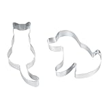 2 Stück Ausstecher Hund Katze,Ymapinc Ausstechform Katze Ausstecher Plätzchen Keksausstecher Edelstahl Plätzchenformen Niedliche Ausstechformen Keksformen für Backen Basteln Plätzchen Zubehör