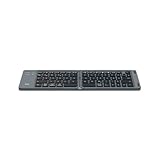 Hama Faltbare Tastatur Bluetooth (Ultraslim Wireless Keyboard klappbar, leise Mini-Tastatur kabellos für Tablet/iPad/Handy/iPhone, Reise-Tastatur für unterwegs, Akku, 10 m Reichweite, QWERTZ) schwarz