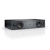 Nubert nuBox AS-225 | Schwarze Soundbar mit Grauer Front | Soundplate für Streaming | TV-Lautsprecher mit Bluetooth aptX | Soundbase mit 2 Wege Technik | Vollaktive Stereobase