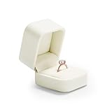 Oirlv Weiß Samt Ringbox Verlobung,Ringschatulle Schmuckbox für Hochzeit,Vorschlag,Valentinstag,Geschenk Einkaufszentrum Zähler Schmuck Display(Weiß)