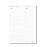 Tagesplaner Block DIN A5 mit To-Do-Liste und Zeitplan | Tagesziel & Tagesreflexion | 50 Seiten | nachhaltig in Deutschland hergestellt (1)