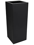 VIVANNO Pflanzkübel Blumenkübel Übertopf Säule Fiberglas Anthrazit Block 100x40x40