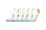 Amazon Essentials Damen Sportliche No-Show-Sportsocken aus gepolsterter, atmungsaktiver Funktionsbaumwolle, 6 Paar, Grünblau/Purpur, 36-39.5