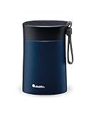 Aladdin Bistro Thermavac Stainless Steel Food Jar 0.4L Navy Blue – Keeps hot or cold for 5.5 Hours - Double Wall Vacuum Insulation- Leakproof Lunch Container - Dishwasher Safe - BPA-Free
