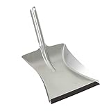 Novaliv Kehrblech Silber Verzinkt mit Gummilippe für feinen Staub - Kehrschaufel Metall Kehrblech zum Aufkehren Kohleschaufel Handkehrset Kehrblechset Kehrschaufel - Camping Feger und Kehrblech