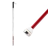 WWERTYY Blindenstock, Titanlegierung, Blindenstock für Sehbehinderte, 9-teiliger Teleskop-Führungsstock, Blindenstock mit Handschlaufe (9 Abschnitte, 138 cm)