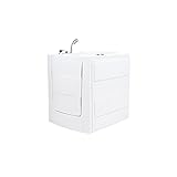 HOME DELUXE - Seniorenbadewanne inkl. Whirlpool- VITAL L - Maße: 153 x 76 x 64cm - Sitzwanne inkl. komplettem Zubehör | Badewanne mit Tür, Whirlpool-Badewannen mit Einstieg