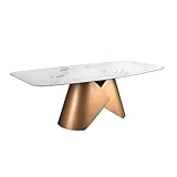 Angel Cerdá - Ovaler Esstisch mit Fester Platte aus Porzellanmarmor und Beinen aus Bronze-Edelstahl - Modernes und Elegantes Design für 10 Personen - 240 x 120 x 76 cm