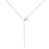 GD GOOD.designs Gliederkette Silber Damen - Wasserfeste Y Kette I Verstellbare Ankerkette aus hautverträglichem Edelstahl I Frauen Halskette