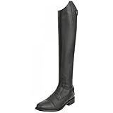 RL24 - Damen Reitstiefel Ravenna | Damen-Stiefel aus Kunstleder | Schnürstiefel mit Reißverschluss in schwarz | Reiterstiefel mit extra weichem Innenfutter | Größe 40 extra weit