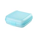 Engelland 1 x Lunchbox, Farbe: Türkis, Kunststoff, BPA-frei, Vesperdose, Brotdose, Plastikdose für Kinder, 14 x 14 x 5 cm