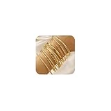 Uwiyo 10-12 Stück Gold Armreif für Damen, Stapelbare Gold Armband Böhmen Manschette Armreifs Indischer Armreif Armbänder Schmuck für Frauen Mädchen (Golde Set 1-10 Stück)