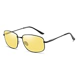 KTUCN Polarisierte Nachtsichtbrille für Männer zum Autofahren, 2025 Metallrahmen, Gelb, Nachtsicht, UV400, Damenbrille, Schwarz, BH01