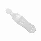 Baby-Flasche mit Löffel, Frischfutter-Müsli-Quetschspender, heiß – BPA-frei, Sicher und Gesund, Leicht zu Reinigen – Zum Füttern von Müsli, Milch, Brei – 90 Ml – Rosa (WHITE)