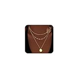 FENNELISA 3Pcs Halskette Damen, Layered Gold Kette Hypoallergen Lange Kette Silber 925 Verstellbarer Wasserfest Goldkette Damen