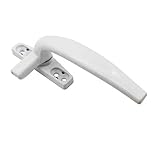 JCXIOC Fenstergriffe Fenstergriff aus Aluminiumlegierung mit Schloss, innen flach, offen, innen, offen, Vorhang, Holzflügelfenster, Schiebetürgriffe, Hardware für Fenster & Terrassentür(White,Right)