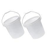 TOPPERFUN 2 Stück Kunststofffass Mehrere Schmutzig Eimer Tragbar Praktisch Groß Runden Pigmentbehälter Vorratsbehälter Plastik Weiß