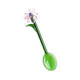 Eleganter farbiger Glas Rührlöffel in Blumenform, Mehrzweck Cocktail Rührlöffel für Zuhause und Cafés Verwenden Sie einen leicht zu reinigenden Teelöffel