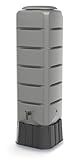Regenwassertonne Regentonne Regenbehälter Regentank Regenfass Eckig Wassertank mit Standfuss Deckel und Wasserhahn 120L Grau