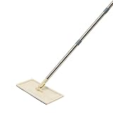 LANNADD Wischer Boden Set, Wischmopp und Eimer mit Auswringer-Set mit 10 waschbaren Mikrofaser-Pads, Nass- und Trockengebrauch Wischmopp für Alle Böden Beige