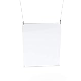 Betriebsausstattung24 Spuckschutz zum hängen - Acrylglas - Hustenschutz - 50,0 x 60,0 cm - Virenschutz zur Deckenmontage