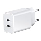 Powice 10W USB C Ladegerät,PD10W 2Port 10 W+10 W USB La-degerät,Ladegerät US-B C Mit 2 einem USBC Anschluss,Kompatibel mit iWatch Serie 9/8/7/6/5/Airpods4/4 pro/3 Und Andere USBC Anschlussgeräte