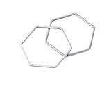 SEWOART 30st Edelstahl Hexagon Hohl Anhänger Diy Schmuckzubehör Sechseckige Schmuckanhänger Geometrische Ohrringanhänger Halskette Handwerk Charme Silbernes Bettelarmband Rostfreier Stahl