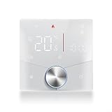 GBLW Smartes Thermostat-Panel, LCD-Display, WLAN-Smart-Thermostat mit Touch-Tasten, programmierbar, randlos, klein, abgerundete Ecken, Weiß