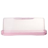 UKCOCO Tragbare Transparente Kuchenbox mit Deckel und Griff Rechteckige Aufbewahrungsbox für Toast und Gebäck Luftdicht Verschließbar Wiederverwendbar für Küche und Transport