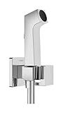 hansgrohe Bidette Handbrause E mit 1 wassersparenden Strahlart (EcoSmart), inkl. Absperrventil, Brausehalter und Brauseschlauch 1,25 m, für Kaltwasser, Chrom, 29231000
