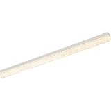 LED Wohnzimmer Deckenleuchte Innen Modern Schwarz Deckenlampe Dimmbar Mit Fernbedienung Acryl Spiegelleuchte Lange Lichtleiste Deckenbeleuchtung Badlampe für Korridor Büro Schlafzimmer (White,100cm)