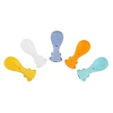 LRXIYODE 5 Stück Teiliges Silikonlöffel mit Beutelaufsatz an Quetschbeutel Anschließbar Vielseitig Spülmaschinenfest Frei für Fruchtpüree Fütterung